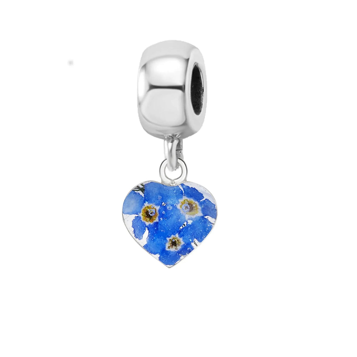 Mixed Flower Heart Bracelet Charm