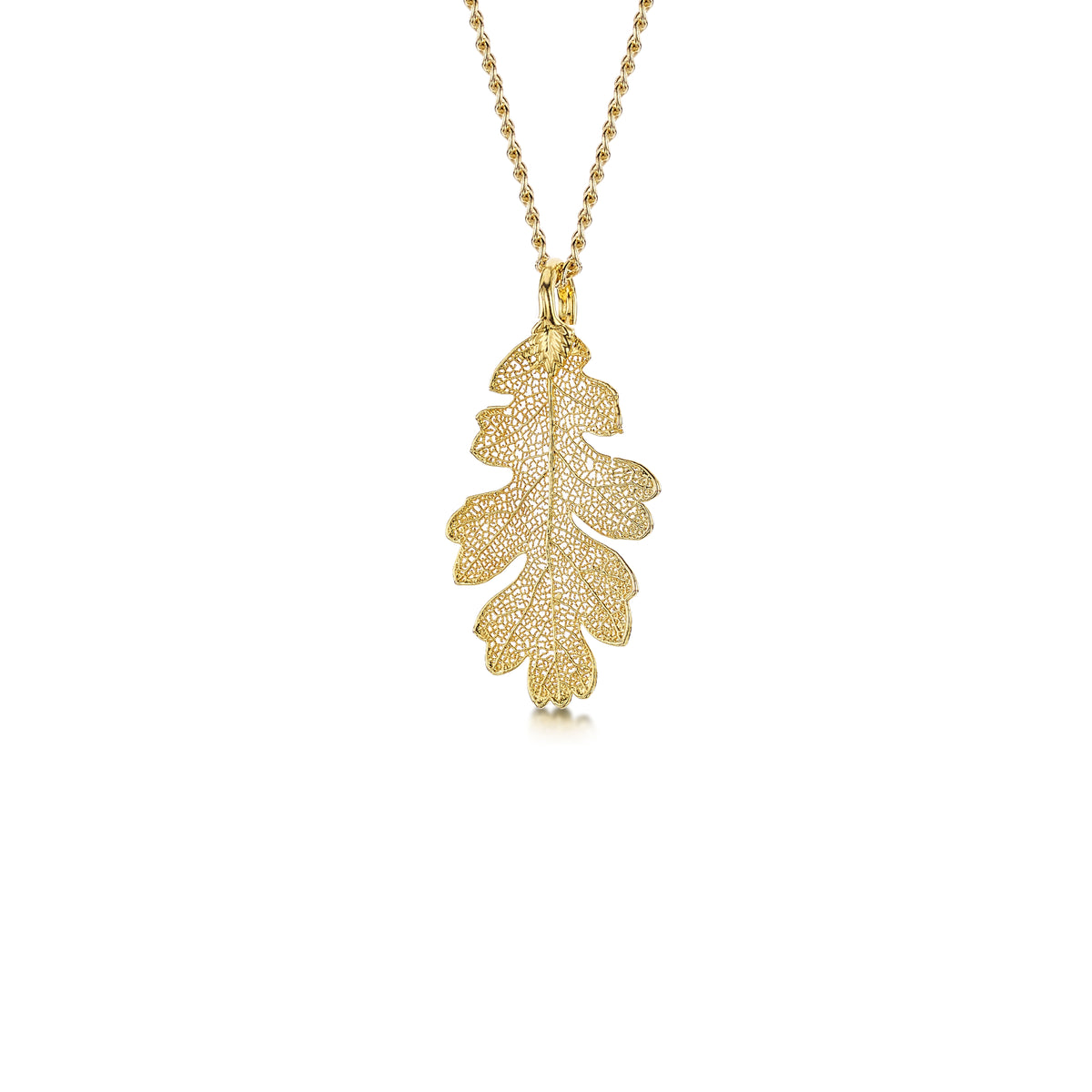 Gold-plated Oak Leaf Pendant Necklace