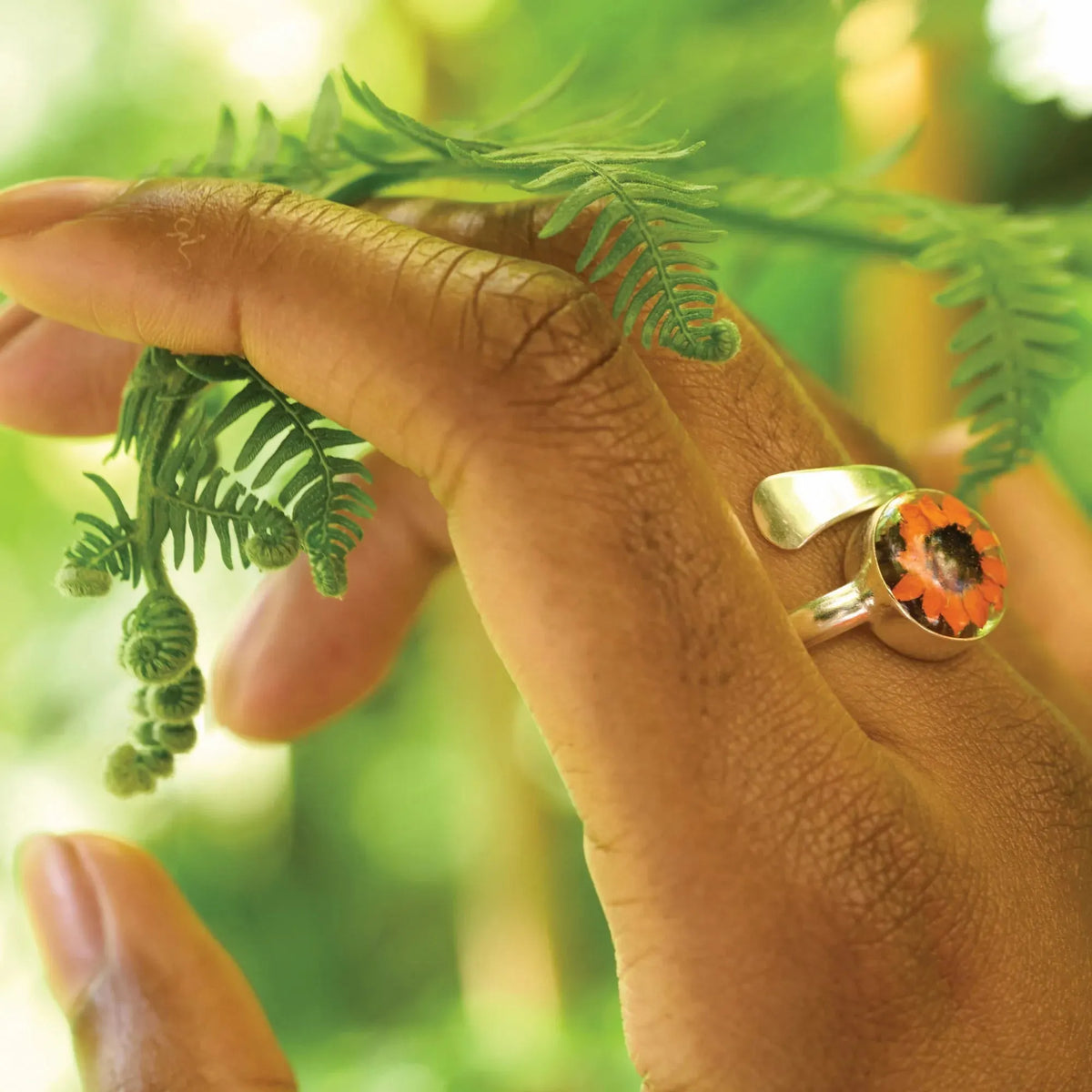 Anillo redondo de girasol - Ajustable