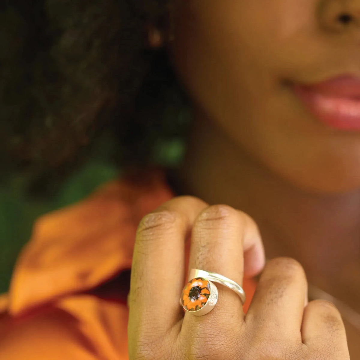 Anillo redondo de girasol - Ajustable