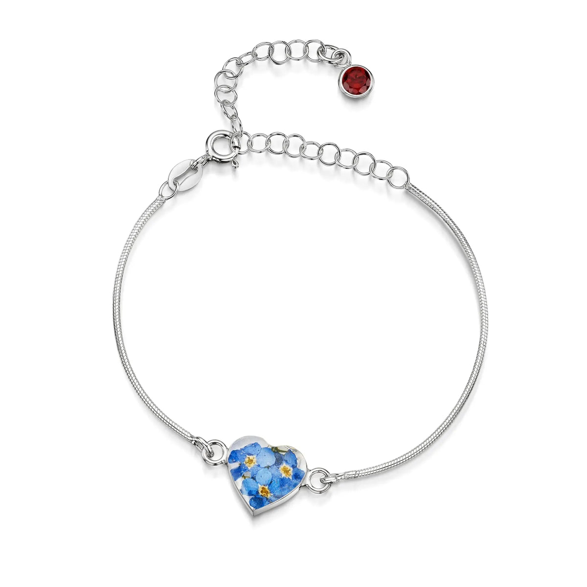 Personalized Sterling Silver Birthstone Flower Bracelet