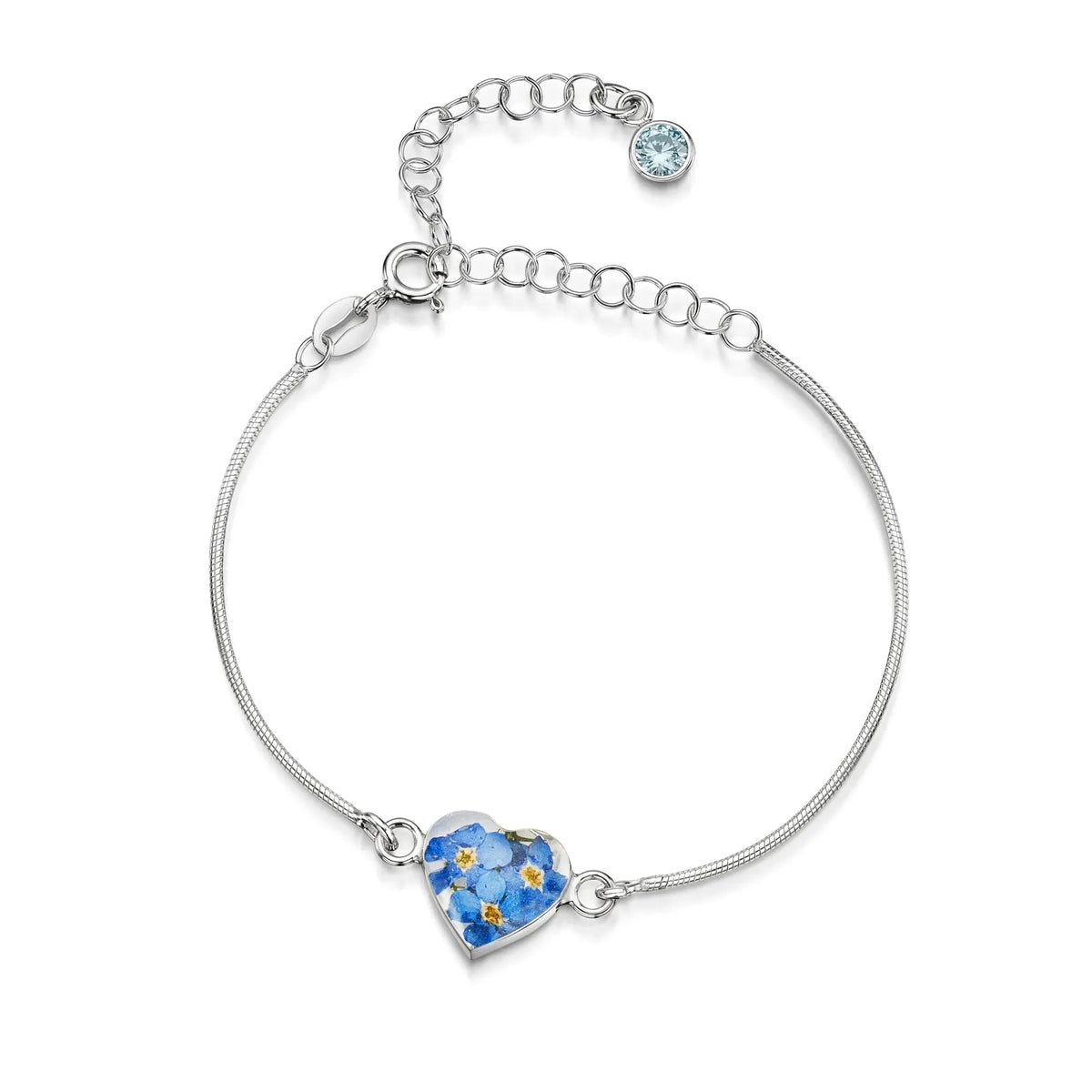 Personalized Sterling Silver Birthstone Flower Bracelet