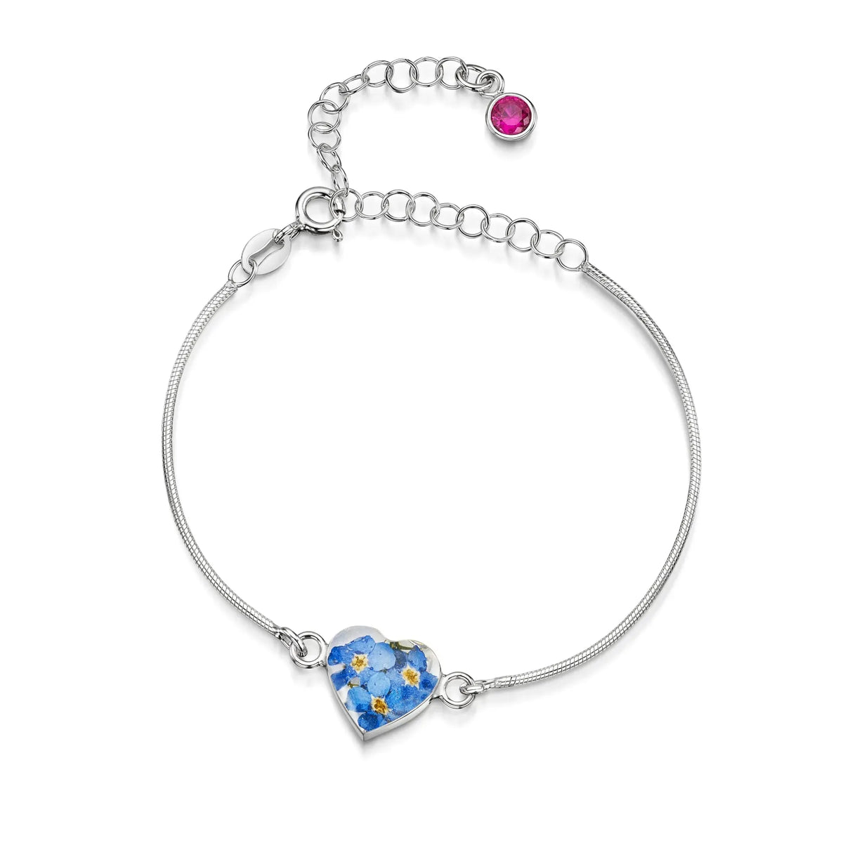 Personalized Sterling Silver Birthstone Flower Bracelet