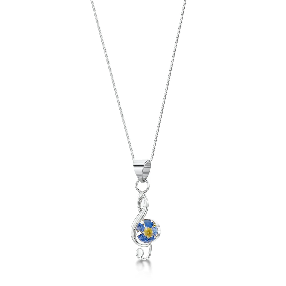 Collar con colgante de clave de sol nomeolvides