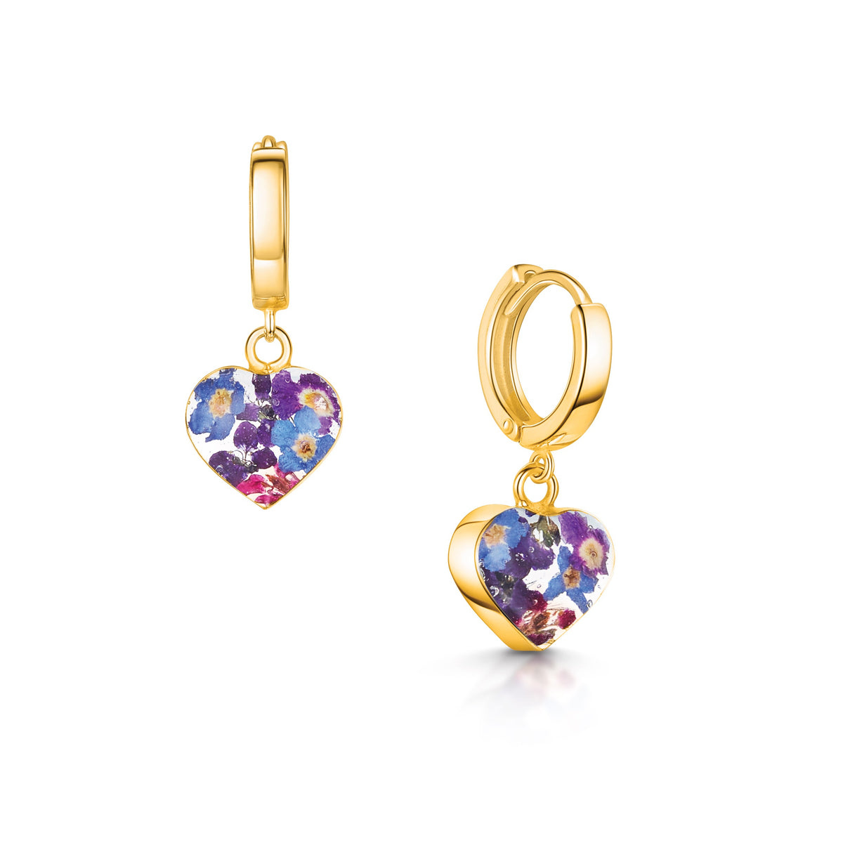 Huggie Earrings handmade with real flowers