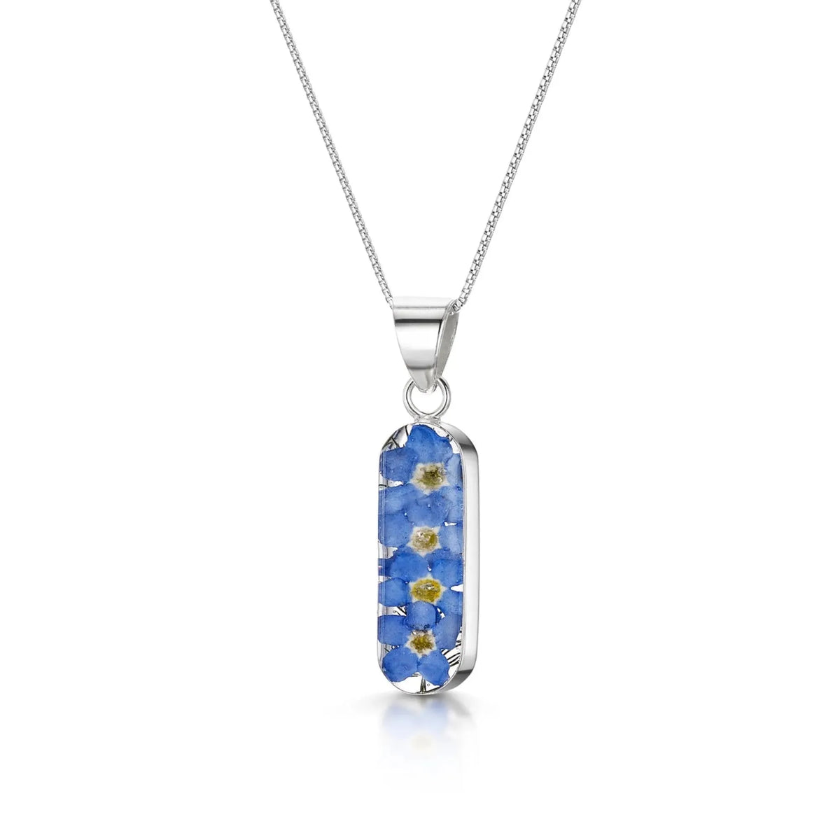 Forget me not necklace 'Leela' vertical bar pendant