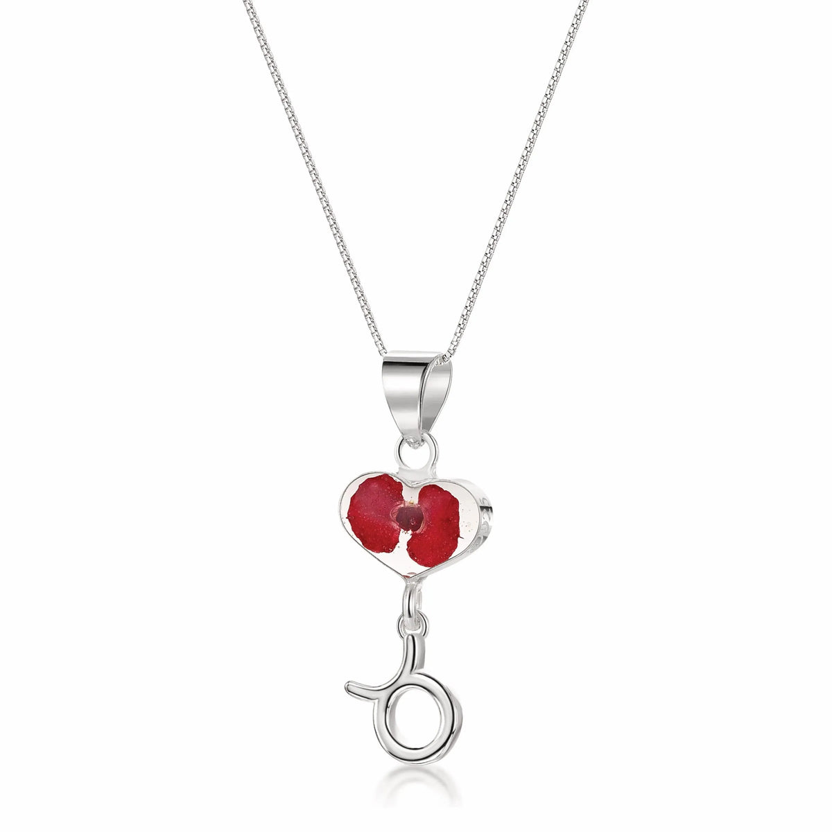 Taurus Necklace - Sterling silver pendant with real flowers & a zodiac charm. More Options...
