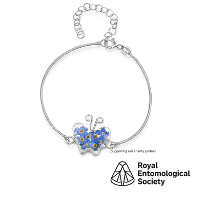Pulsera de serpiente con mariposa nomeolvides