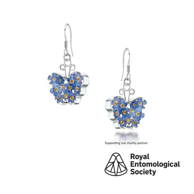 Forget-Me-Not Butterfly Drop Earrings