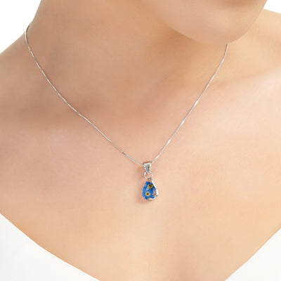 Collar con colgante de lágrima nomeolvides
