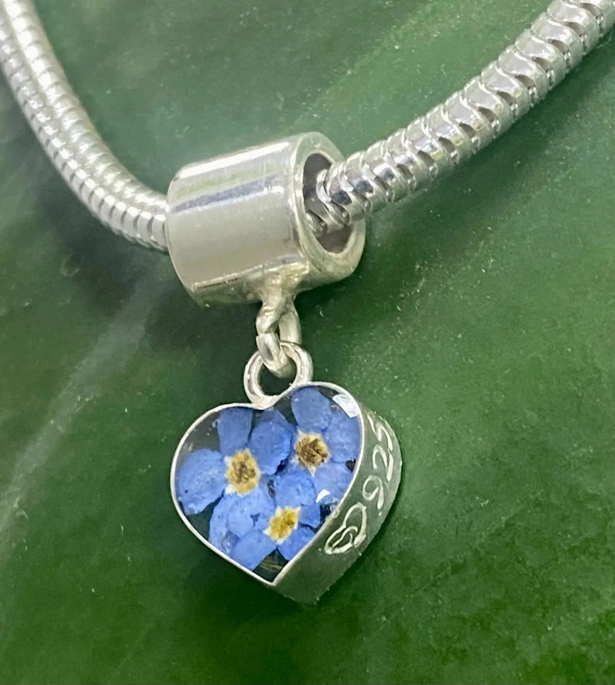 Mixed Flower Heart Bracelet Charm