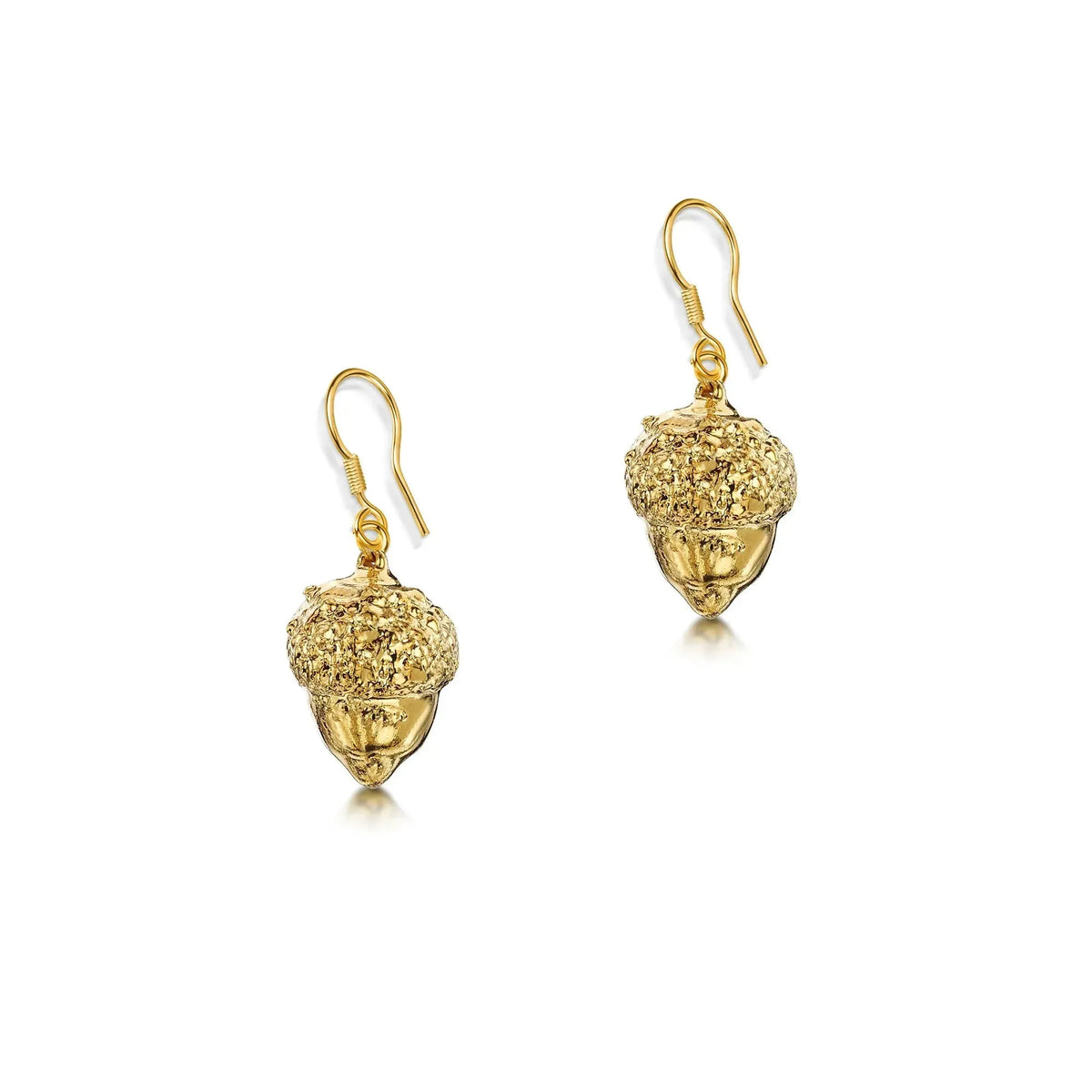 Pendientes de bellota bañados en oro