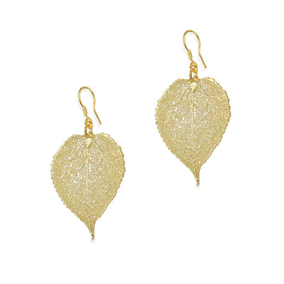 Gold-plated Aspen Leaf Earrings