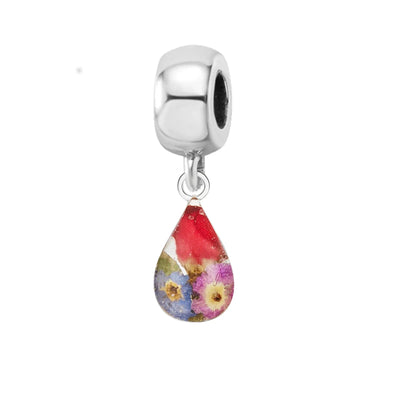 Mixed Flower Heart Bracelet Charm