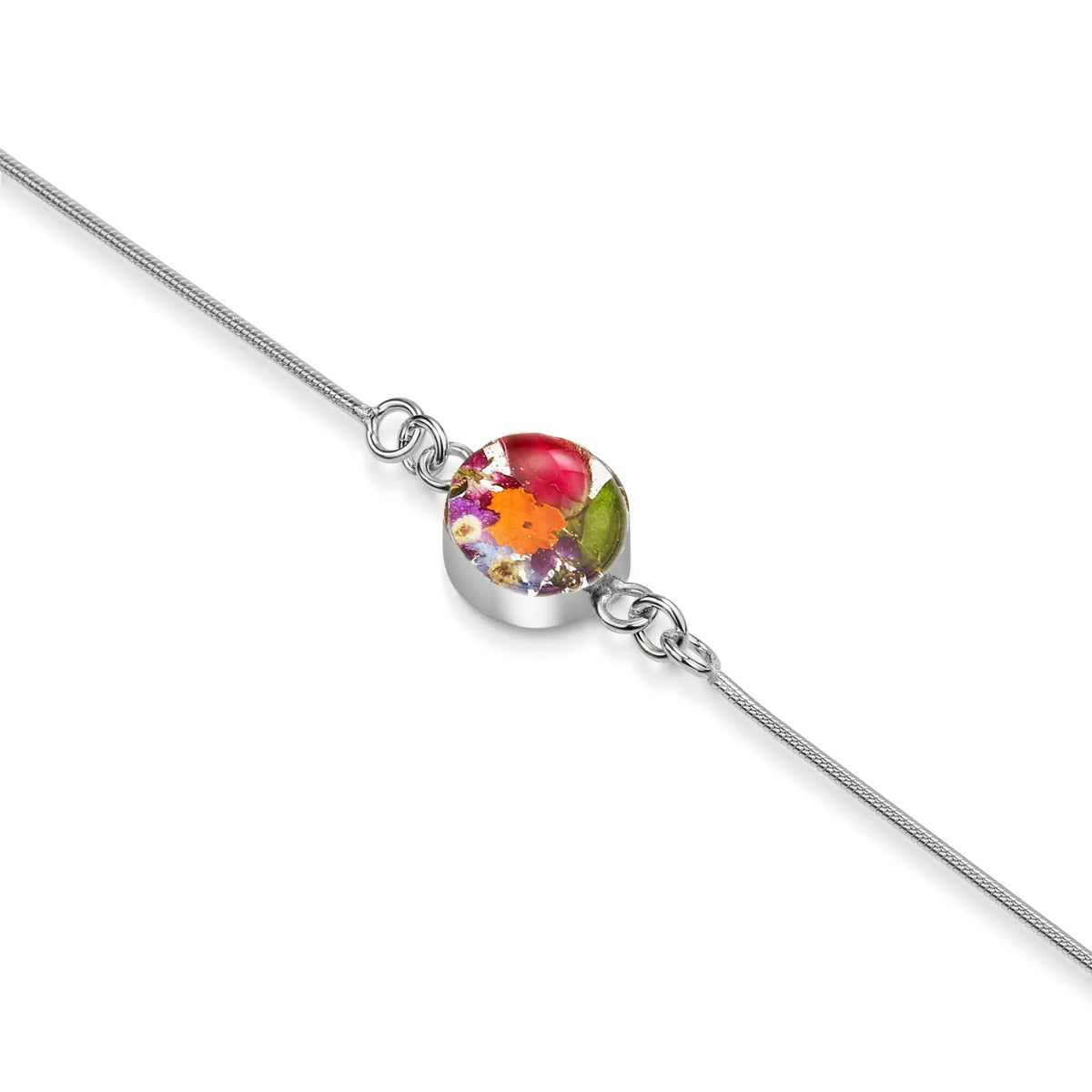 Mixed Flower Round Snake Bracelet