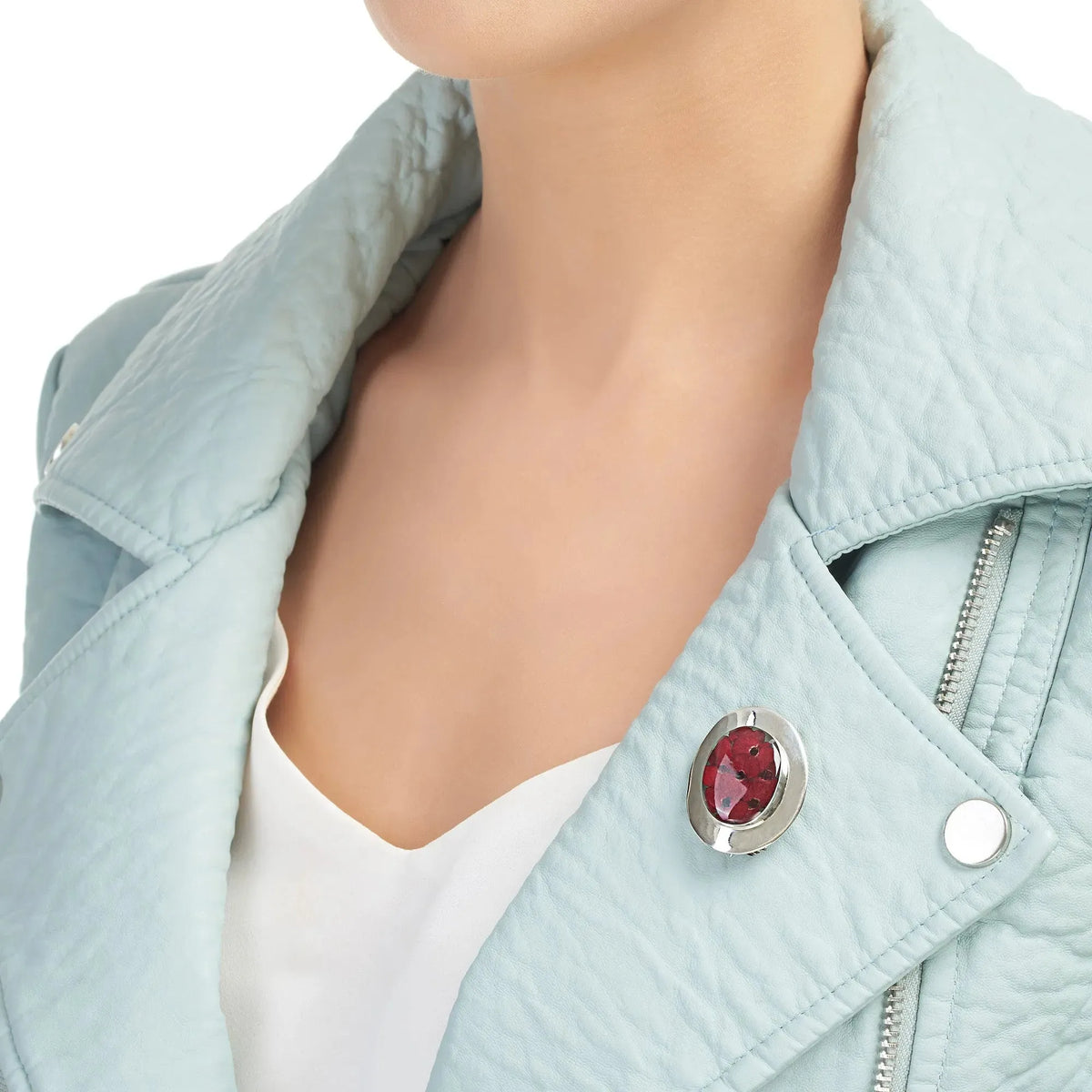Broche ovalado grande de amapola