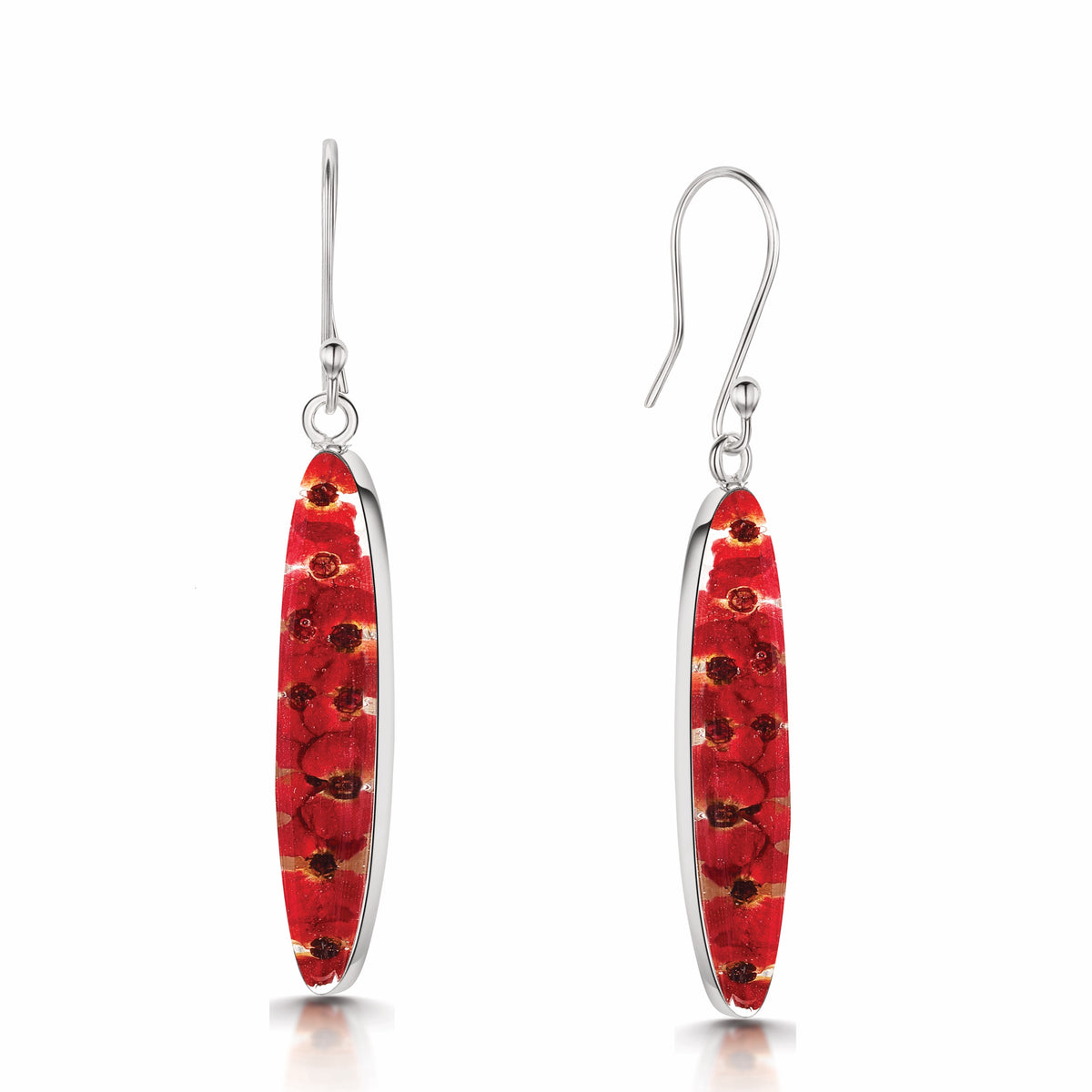 Pendientes colgantes ovalados Poppy