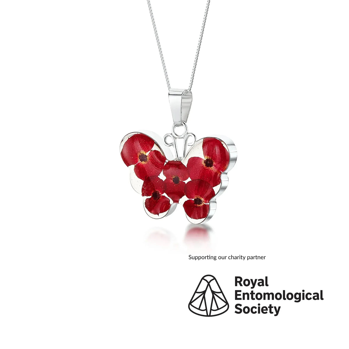 Poppy Butterfly Pendant Necklace