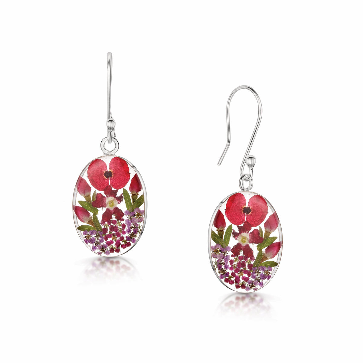 Pendientes Bohemia Poppy Rose Corazón Colgante