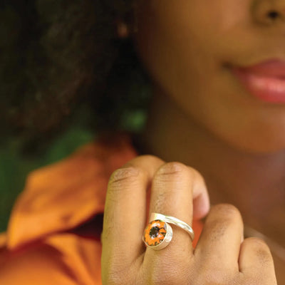 Anillo redondo de girasol - Ajustable