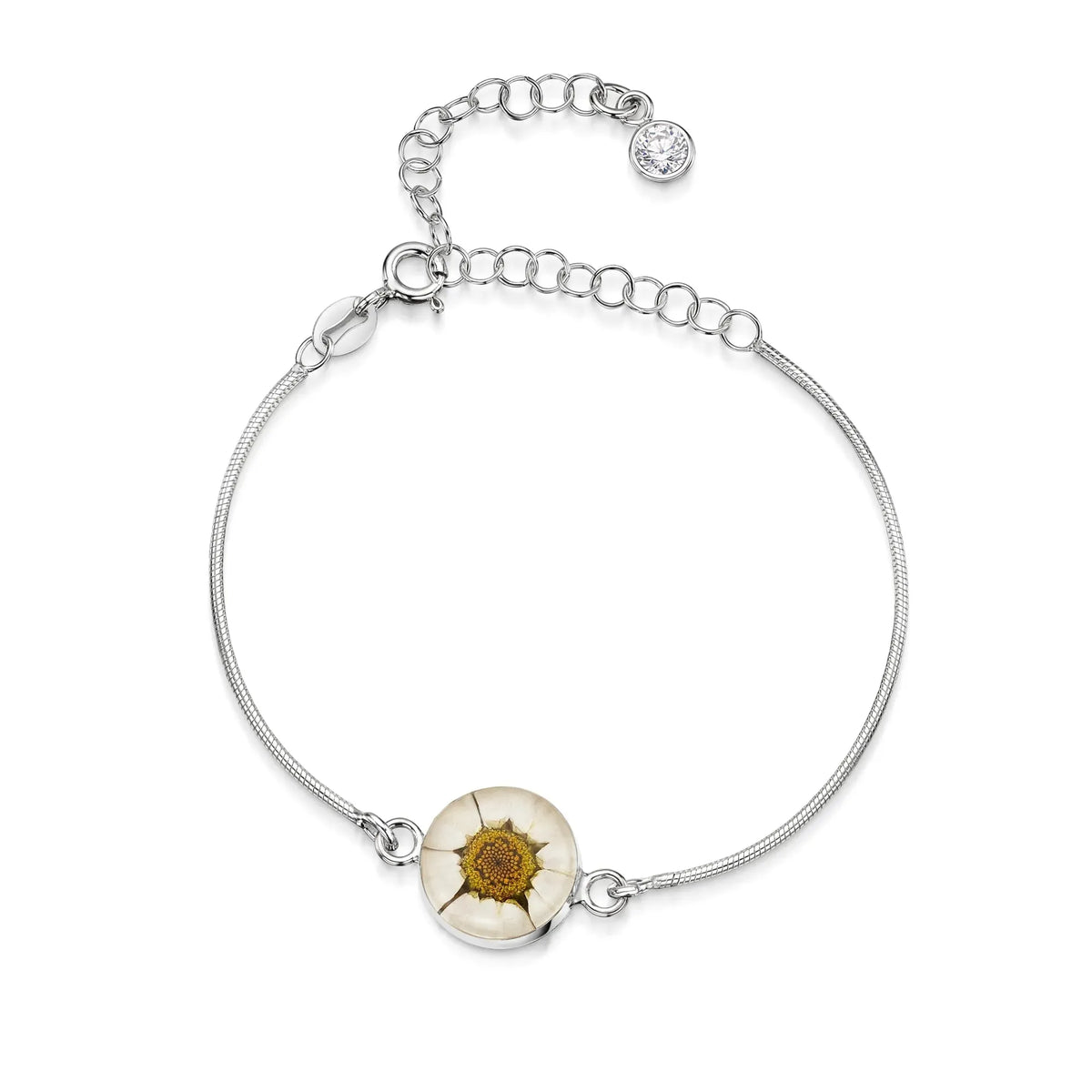 Personalized Sterling Silver Birthstone Flower Bracelet