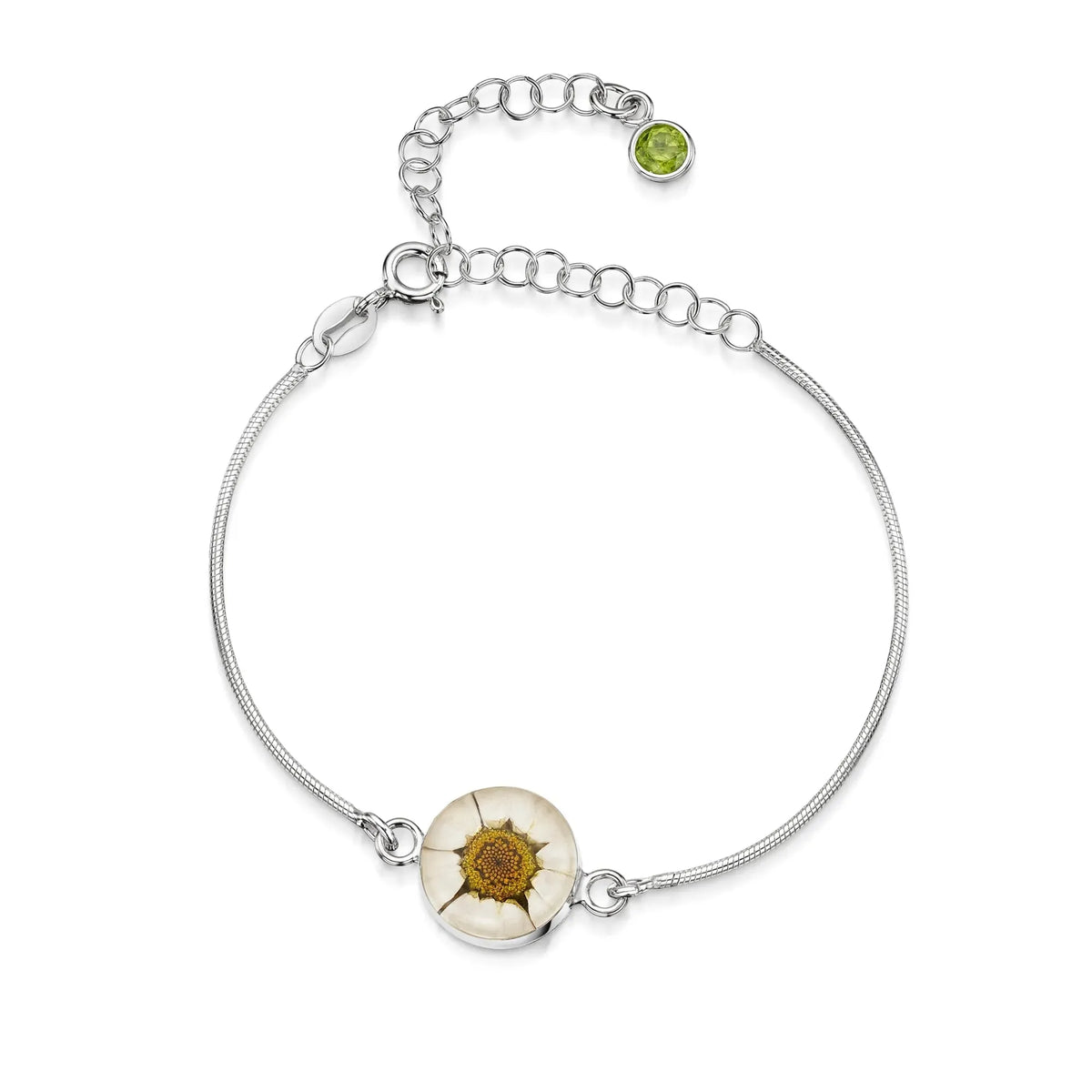 Personalized Sterling Silver Birthstone Flower Bracelet