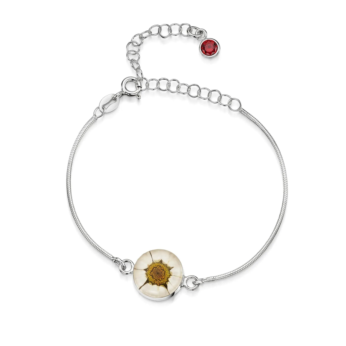 Personalized Sterling Silver Birthstone Flower Bracelet