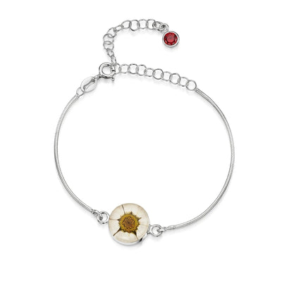 Personalized Sterling Silver Birthstone Flower Bracelet