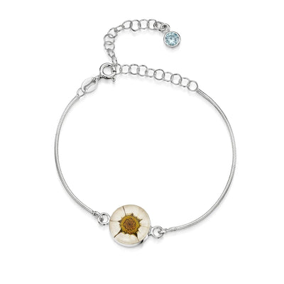 Personalized Sterling Silver Birthstone Flower Bracelet