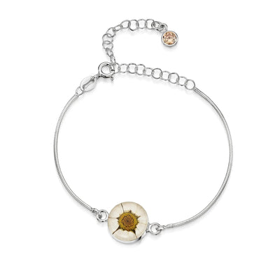 Personalized Sterling Silver Birthstone Flower Bracelet