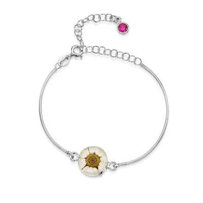 Personalized Sterling Silver Birthstone Flower Bracelet