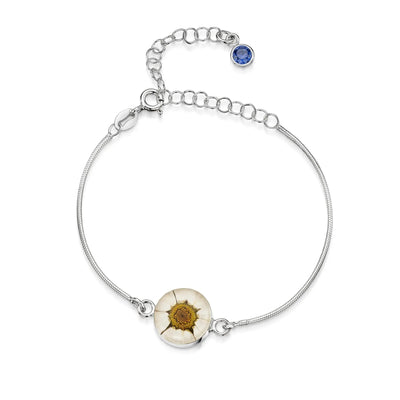 Personalized Sterling Silver Birthstone Flower Bracelet