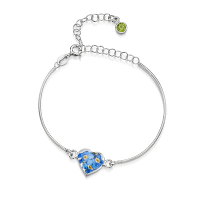 Personalized Sterling Silver Birthstone Flower Bracelet