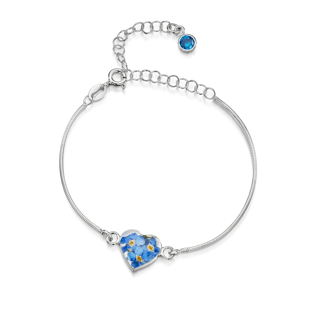 Personalized Sterling Silver Birthstone Flower Bracelet