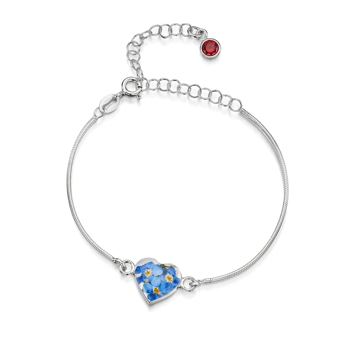 Personalized Sterling Silver Birthstone Flower Bracelet