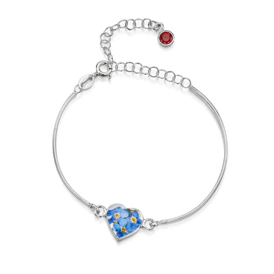 Personalized Sterling Silver Birthstone Flower Bracelet