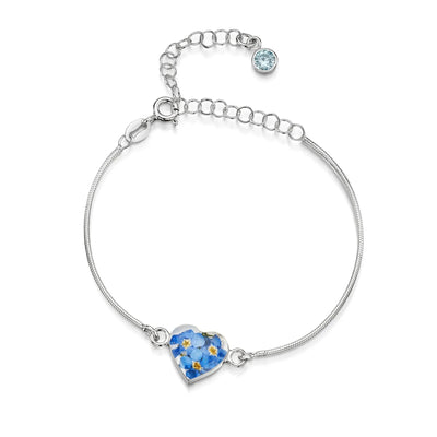 Personalized Sterling Silver Birthstone Flower Bracelet