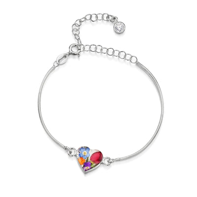 Personalized Sterling Silver Birthstone Flower Bracelet