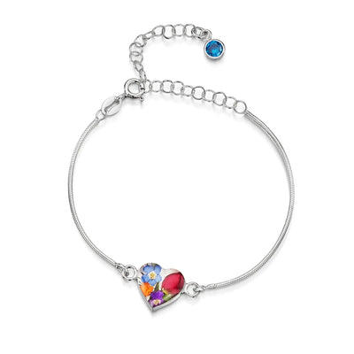 Personalized Sterling Silver Birthstone Flower Bracelet
