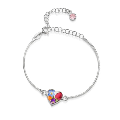 Personalized Sterling Silver Birthstone Flower Bracelet