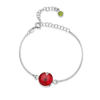 Personalized Sterling Silver Birthstone Flower Bracelet
