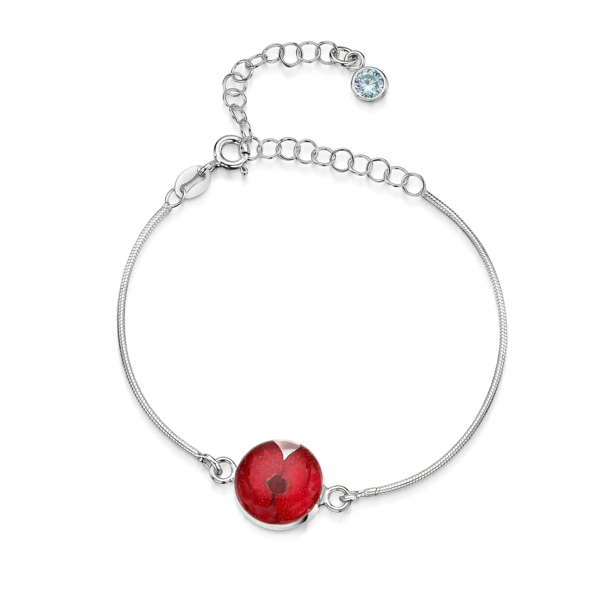 Personalized Sterling Silver Birthstone Flower Bracelet