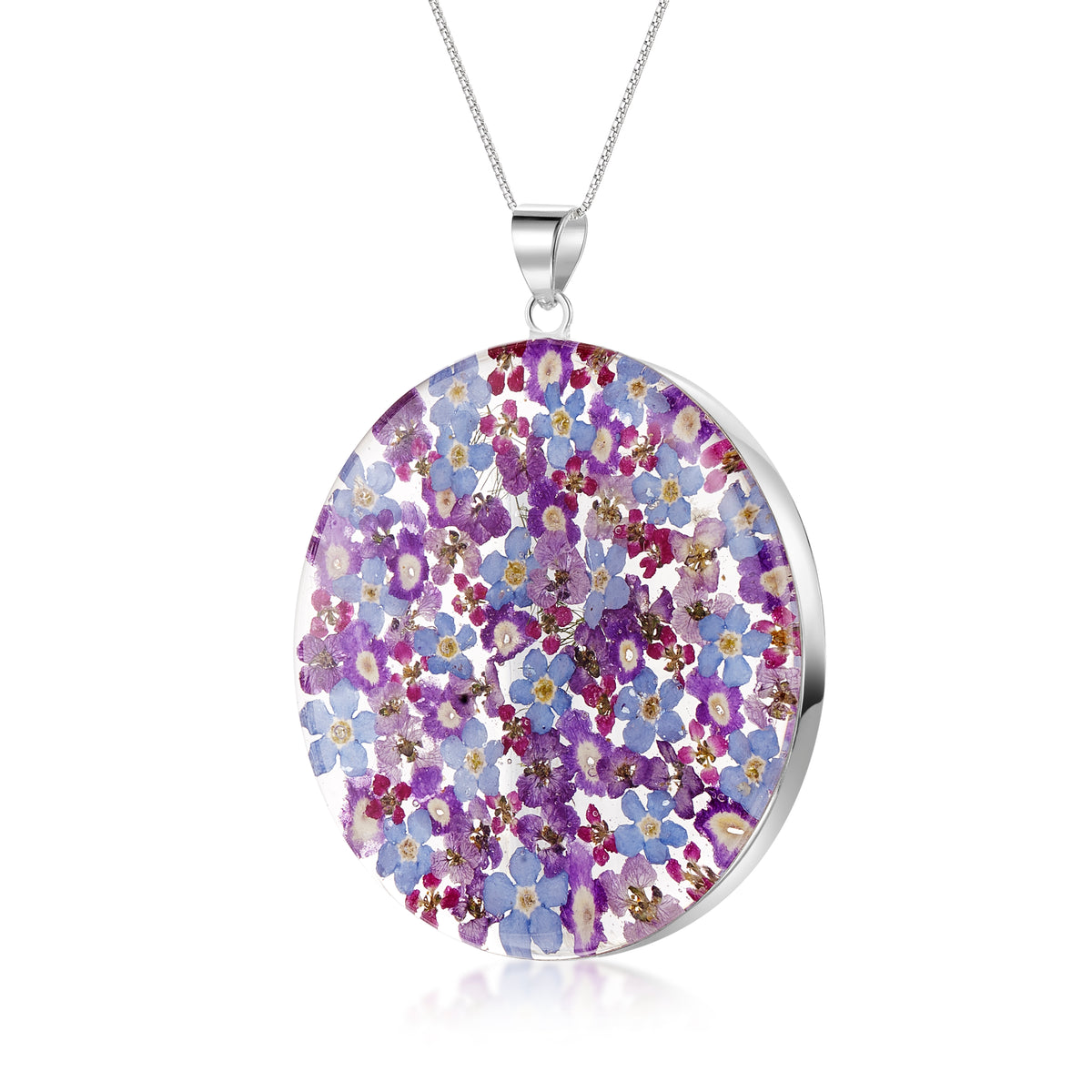 Collar con colgante redondo grande Purple Haze