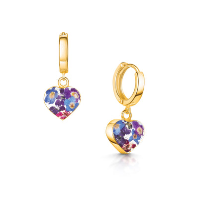 Huggie Earrings handmade with real flowers