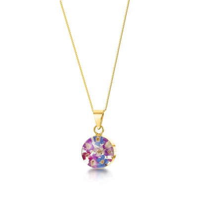 Collar con colgante redondo Purple Haze