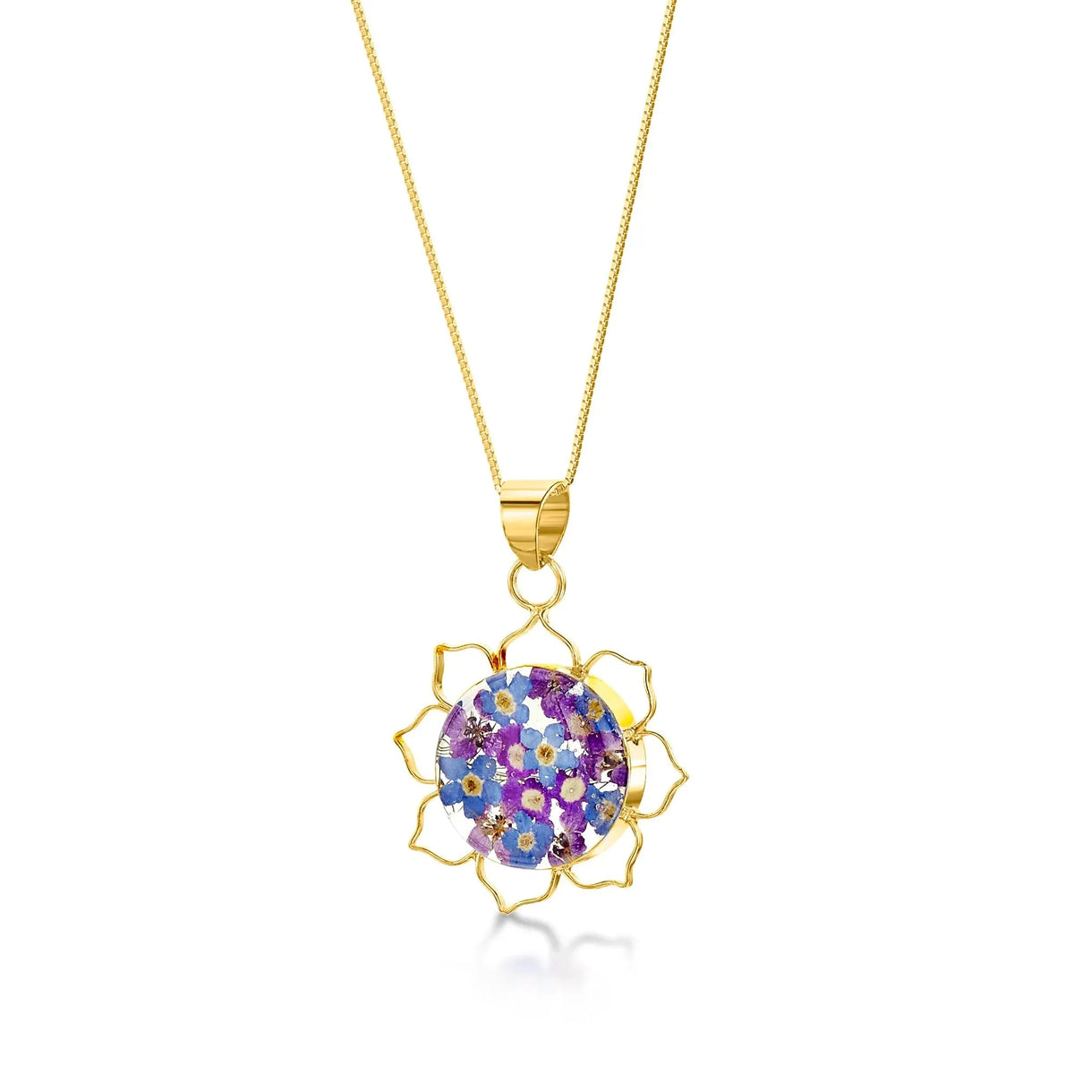 Collar con Colgante de Flor de Loto Haze Púrpura