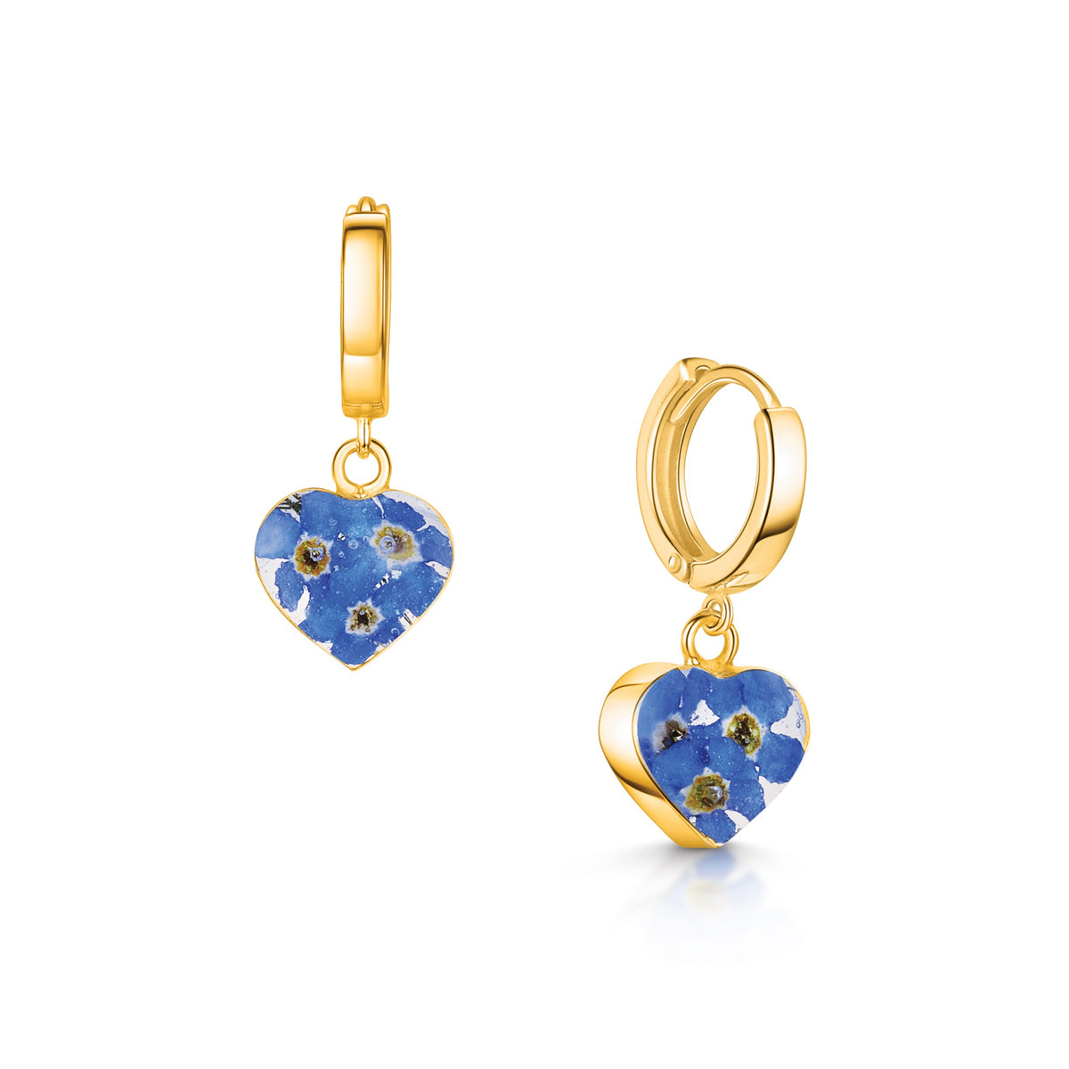 Huggie Earrings handmade with real flowers