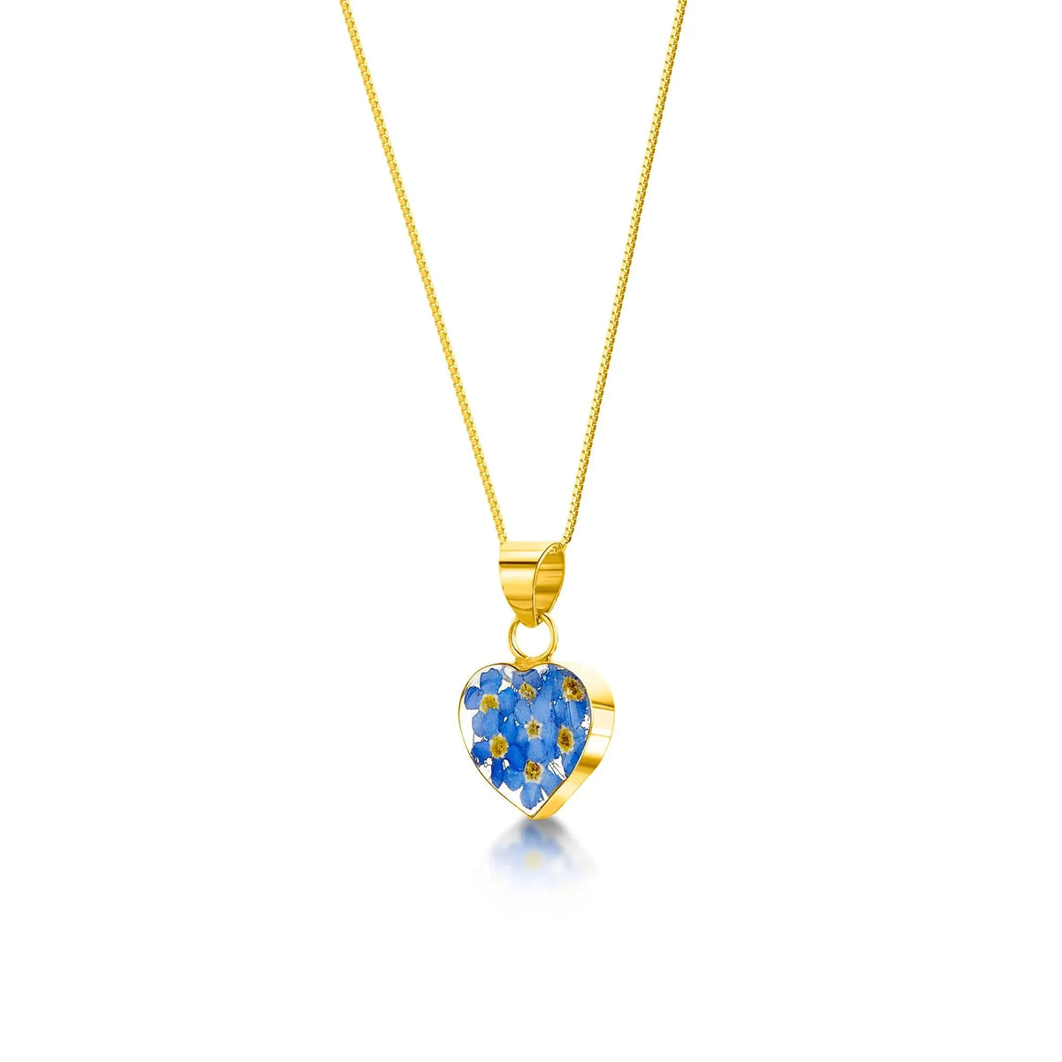 Collar con Colgante de Corazón de No Me Olvides