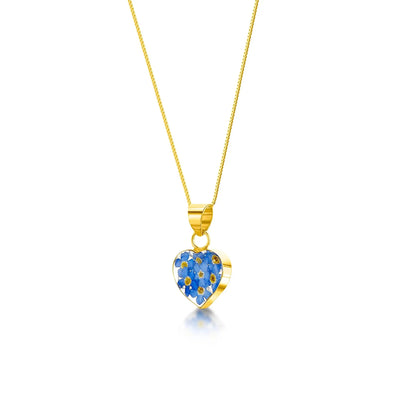 Collar con Colgante de Corazón de No Me Olvides