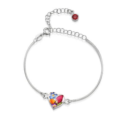 Personalized Sterling Silver Birthstone Flower Bracelet